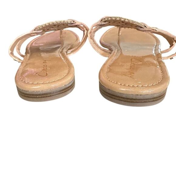 Circus by Sam Edelman Women's Thong faux Patent leather Sandals Brown Size 10 - Picture 6 of 9